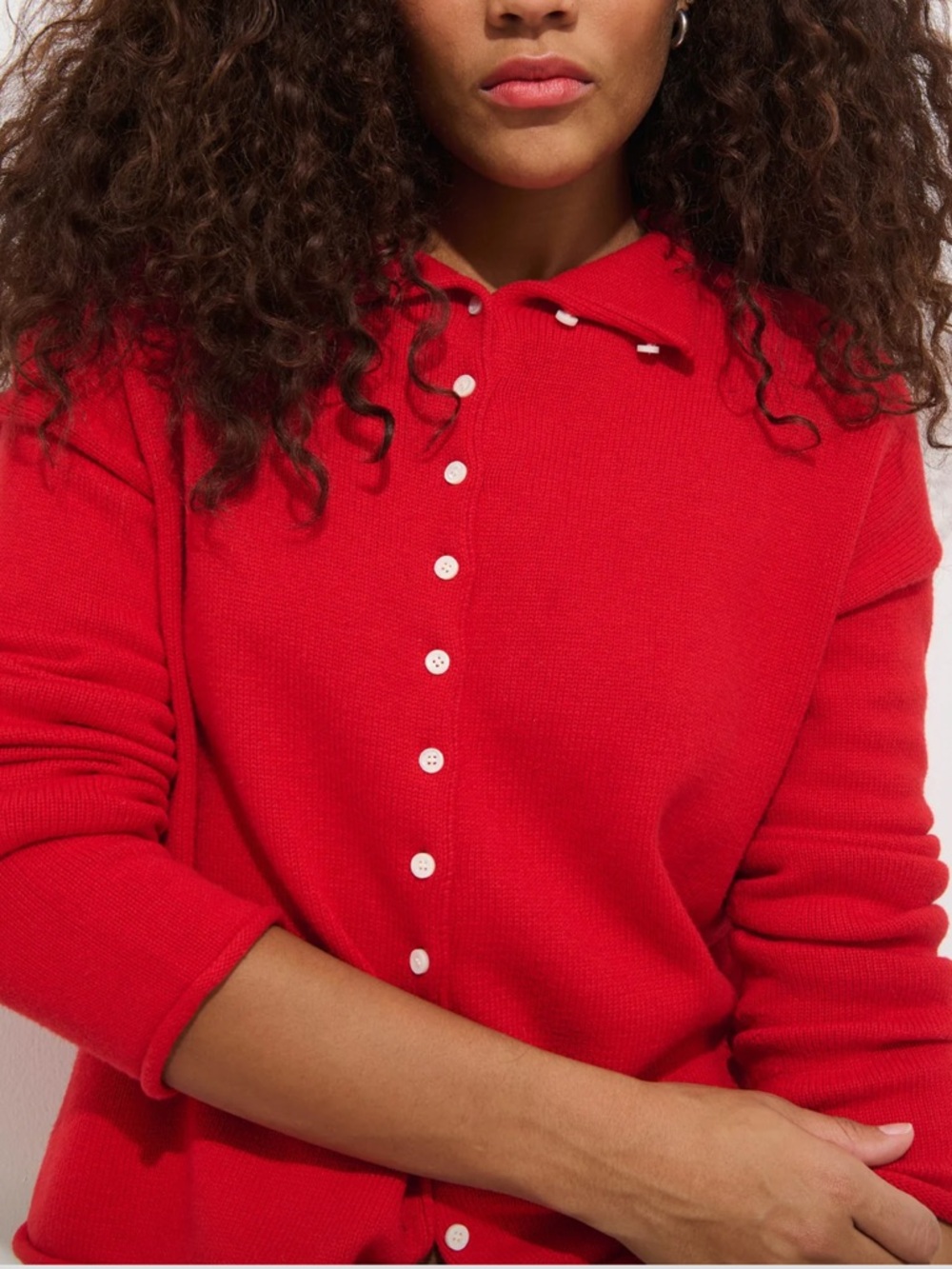 Alex Mill Taylor Cardigan in Red Cotton-Cashmere